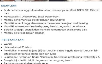 LOWONGAN PEKERJAAN ASISTEN ADMINISTRASI JAKARTA