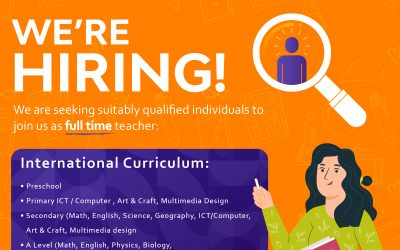 WE ARE HIRING FULL TIME TEACHER